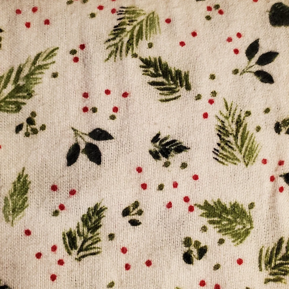 Bee & Willow Heavyweight Cotton Flannel Queen Sheet Set Christmas Foliage NEW